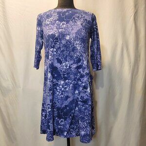 J Jill | Womens Floral Wrap Dress Size XS Petite - Purple/White